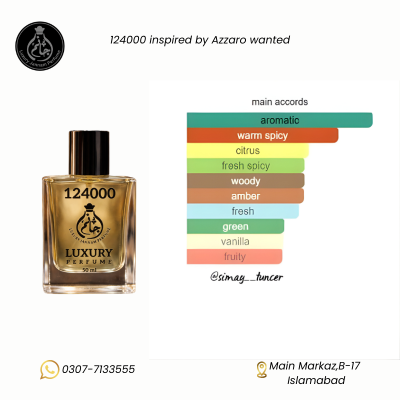 Perfume 124000 Inspired by Azzaro Wanted | 14 Hours Lasting | Buy Online Pakistan